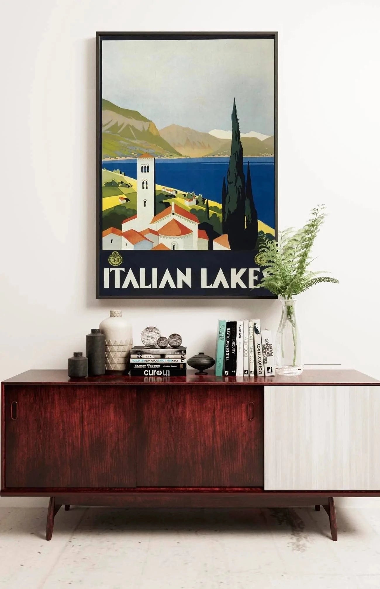 Italian Lakes, travel poster for ENIT