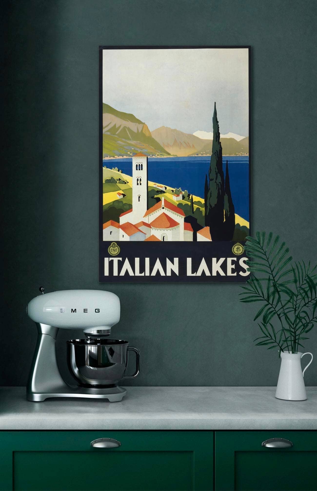 Italian Lakes, travel poster for ENIT