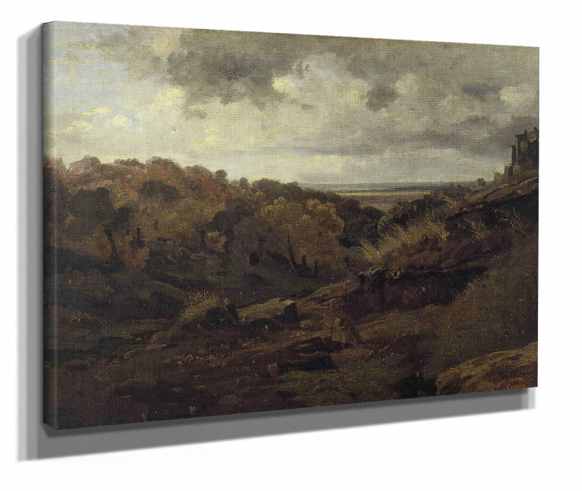 Italian Landscape Near Marino In Autumn by Jean Baptiste Camille Corot