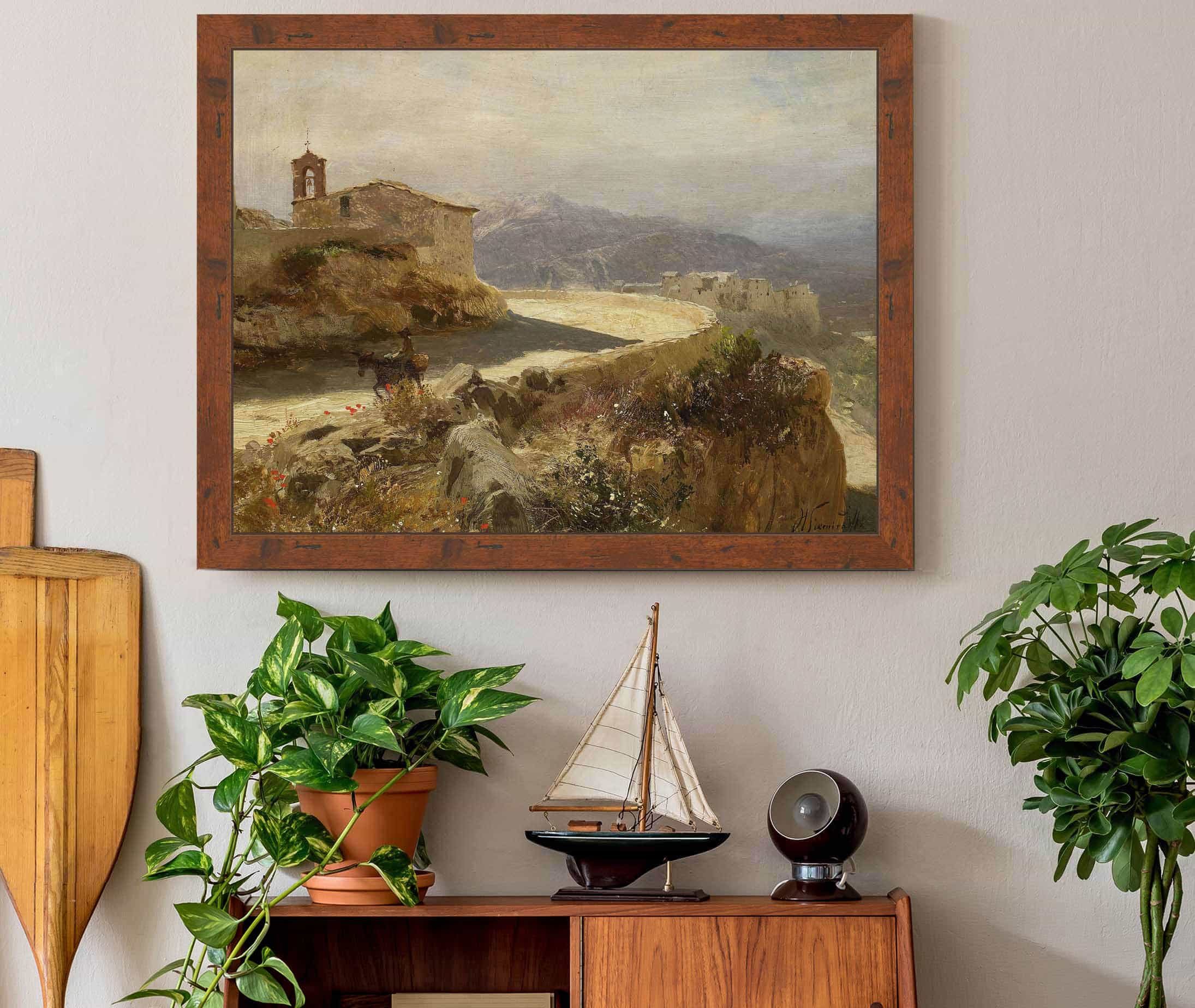 Italian Landscape With A Donkey by Henryk Siemiradzki