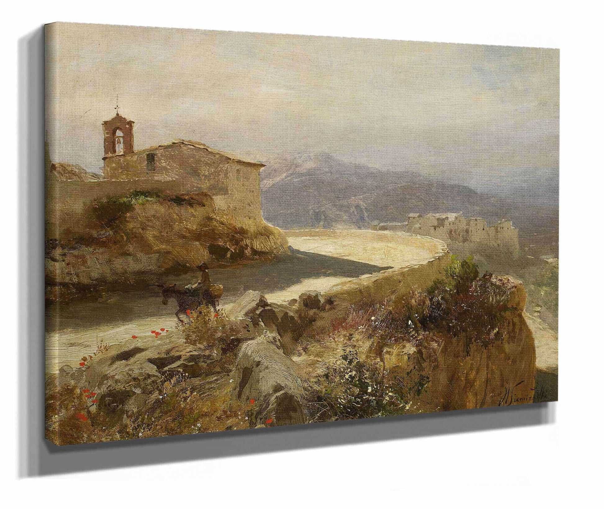 Italian Landscape With A Donkey by Henryk Siemiradzki