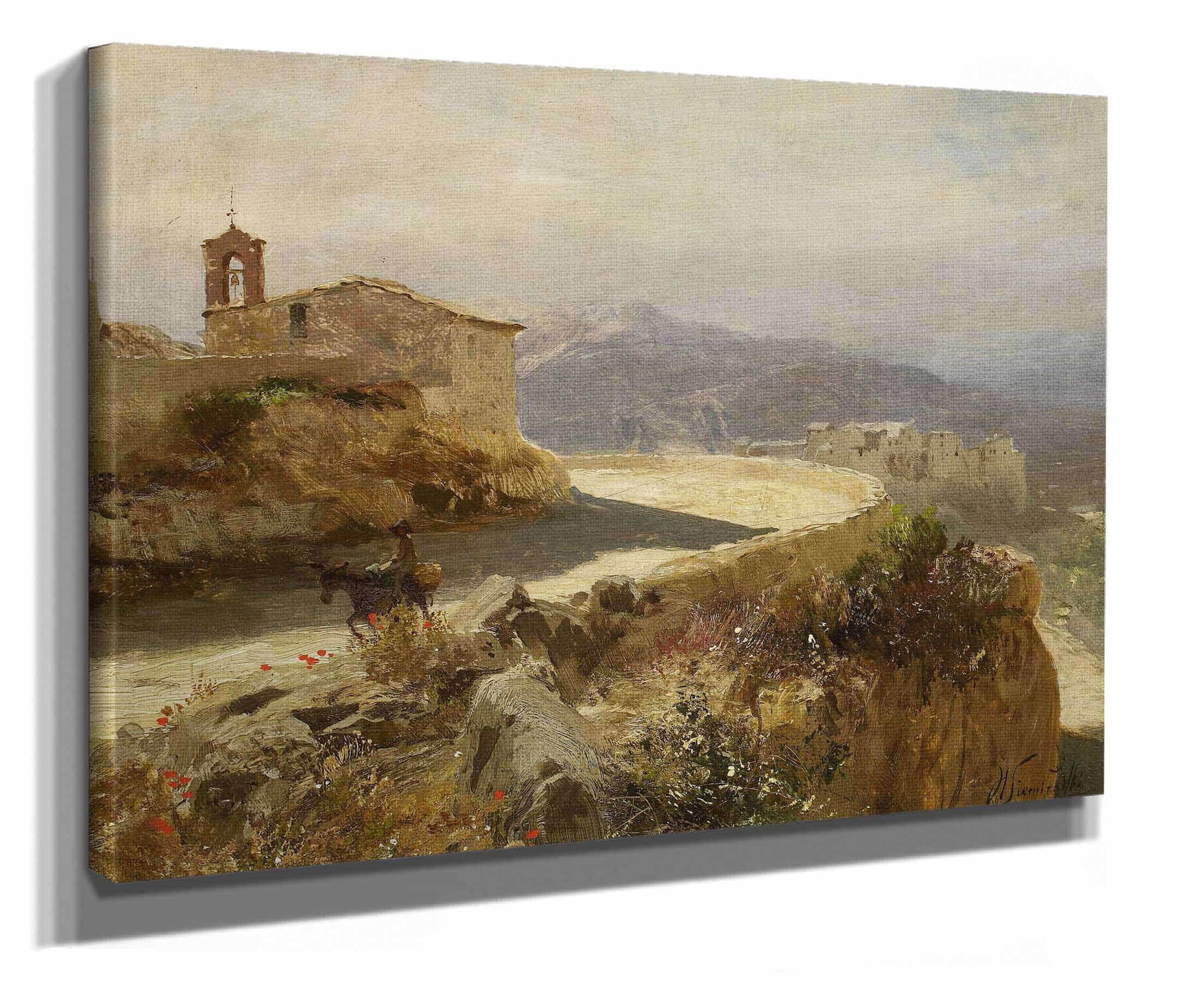 Italian Landscape With A Donkey by Henryk Siemiradzki