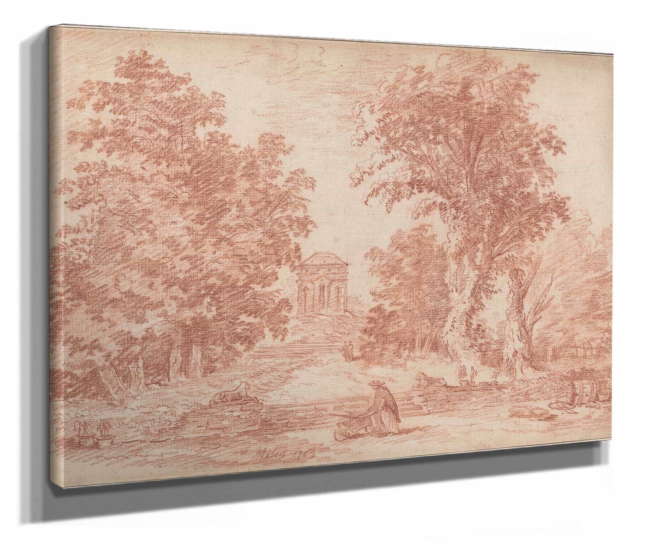 Italian Park With A Tempietto by Hubert Robert