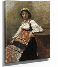 Italian Woman La Morieri by Jean Baptiste Camille Corot