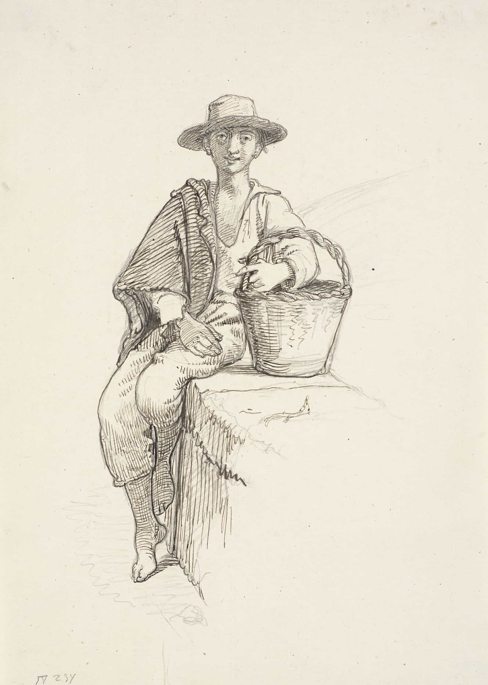 Italienerdreng Med Kurv by Wilhelm Marstrand