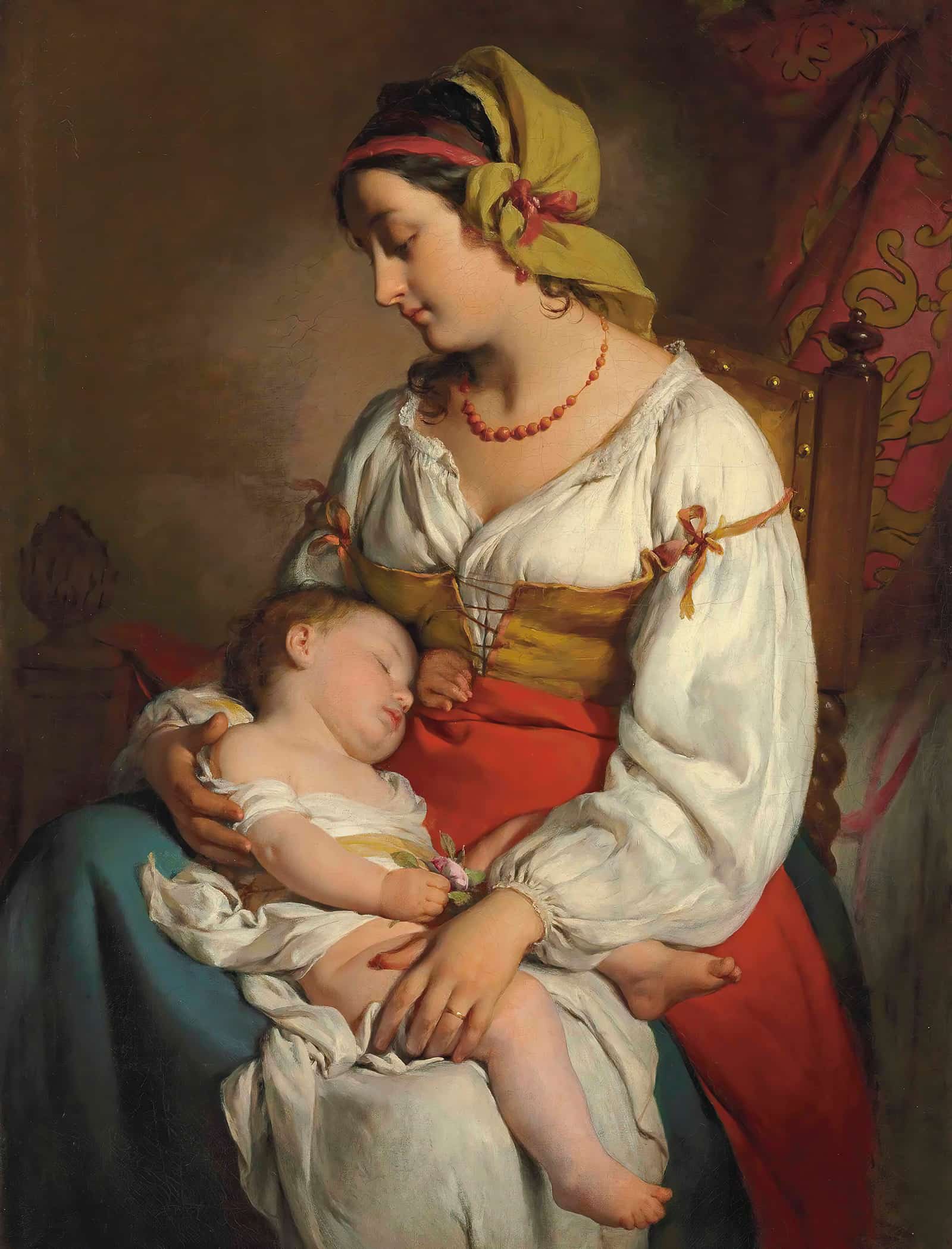 Italienische Mutter Mit Kind by Friedrich Von Amerling