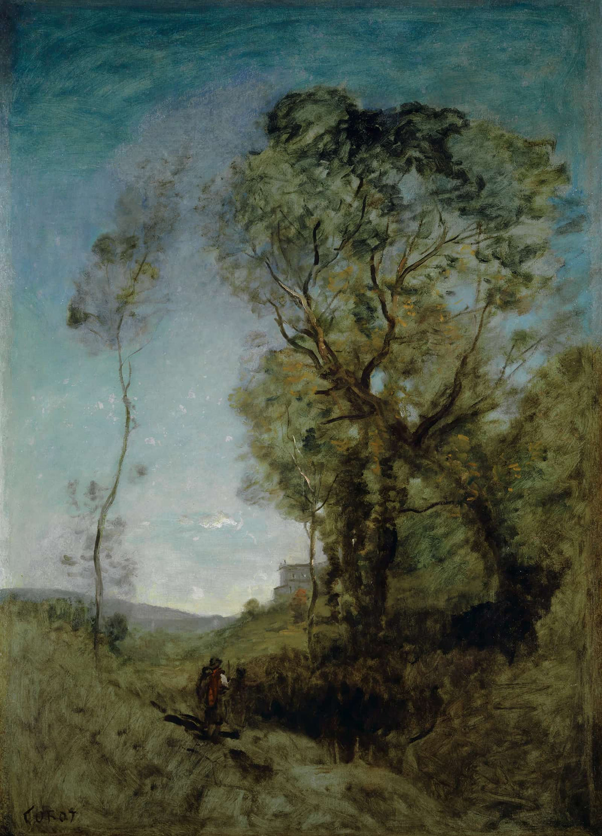 Italienische Villa Hinter Pinien The Italian Villa Behind The Pines by Jean Baptiste Camille Corot