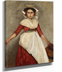 Italienne Debout Tenant Une Cruche by Jean Baptiste Camille Corot