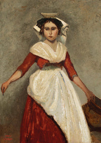 Italienne Debout Tenant Une Cruche by Jean Baptiste Camille Corot