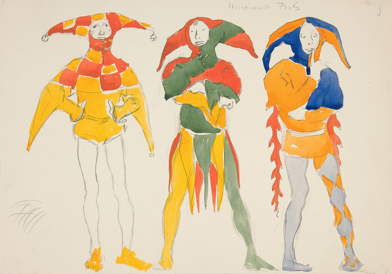 Itinerant Fools Costume Sketch For Henry Irvings Planned Production Of Richard Ii by Edwin Austin Abbey