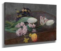 Jacinthes Tulipes Et Pensees Posees Sur Une Table by Henri Fantin Latour