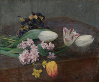 Jacinthes Tulipes Et Pensees Posees Sur Une Table by Henri Fantin Latour