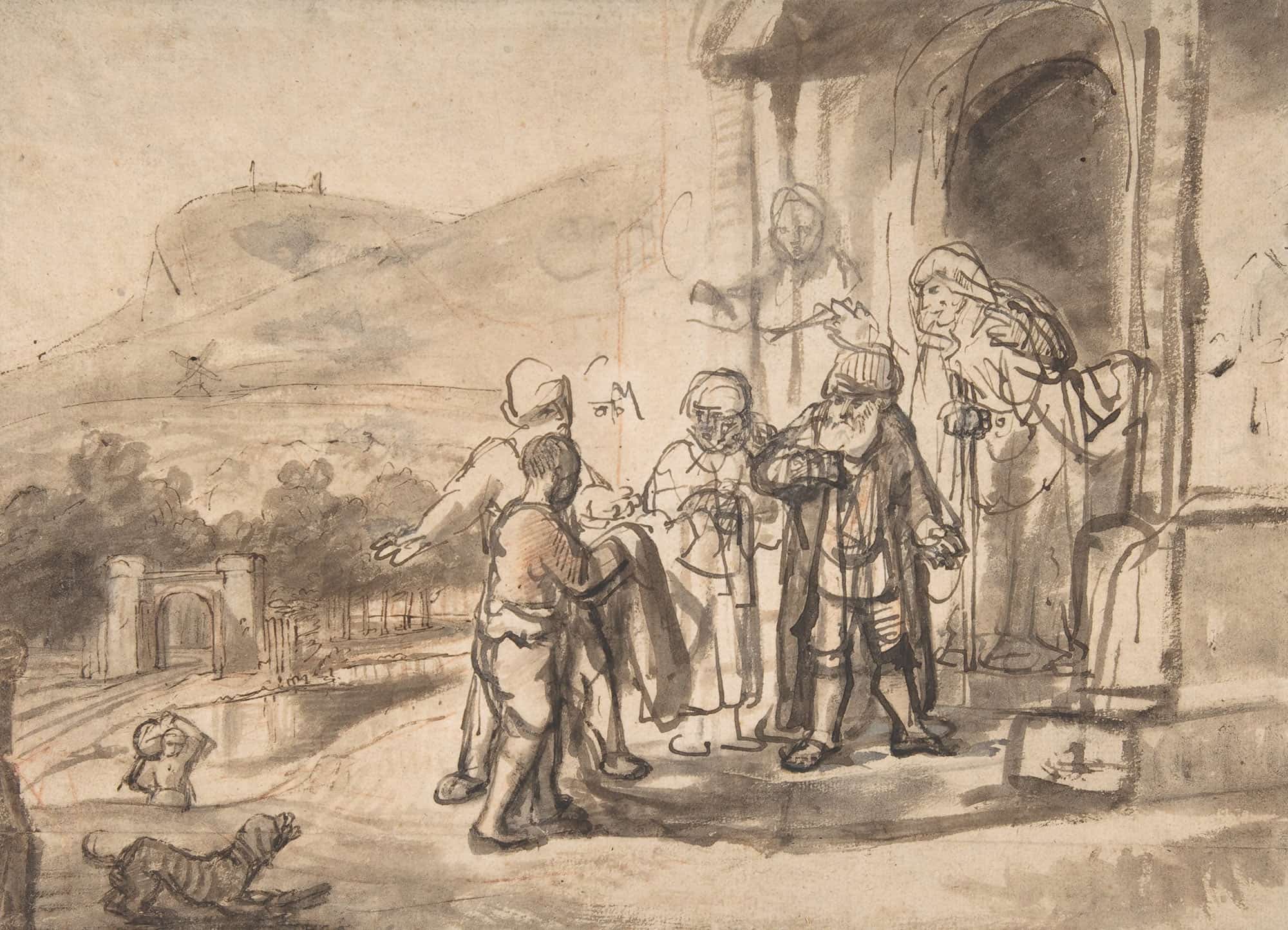 Jacob Receiving Josephs Blood Stained Cloak by Nicolaes Maes