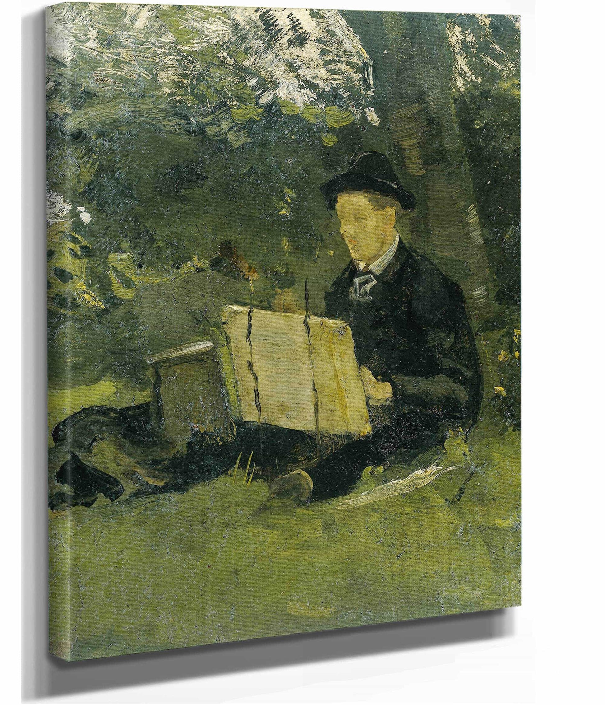 Jan Verkade Painting Under A Tree At Hattem by Richard Nicolaus Roland Holst