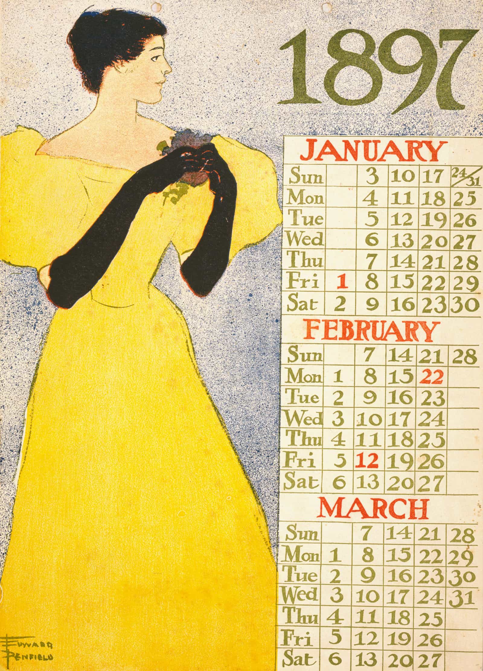 January February March by Edward Penfield
