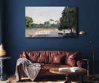 Jardins De La Villa Borghese Vus Depuis La Villa Medicis A Rome by Jean Jacques Henner