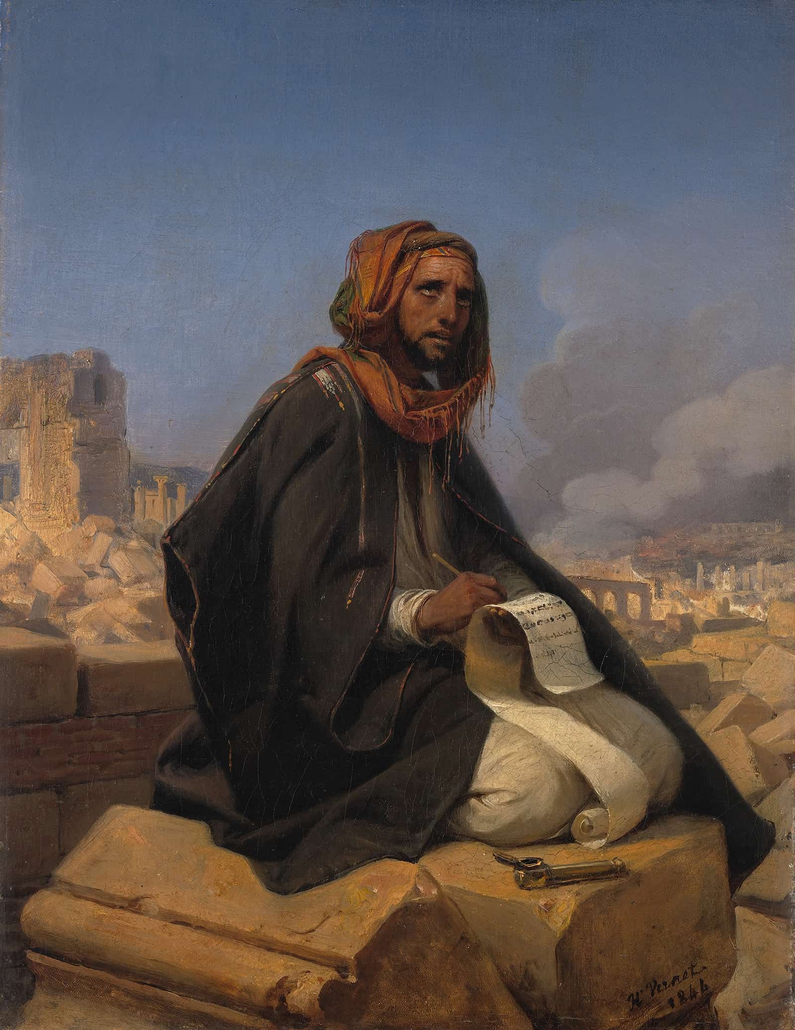 Jeremiah On The Ruins Of Jerusalem by Horace Vernet