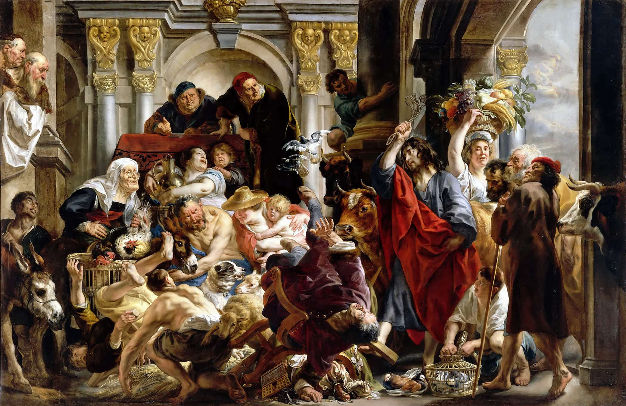 Jesus Driving The Merchants From The Temple by Jacob Jordaens