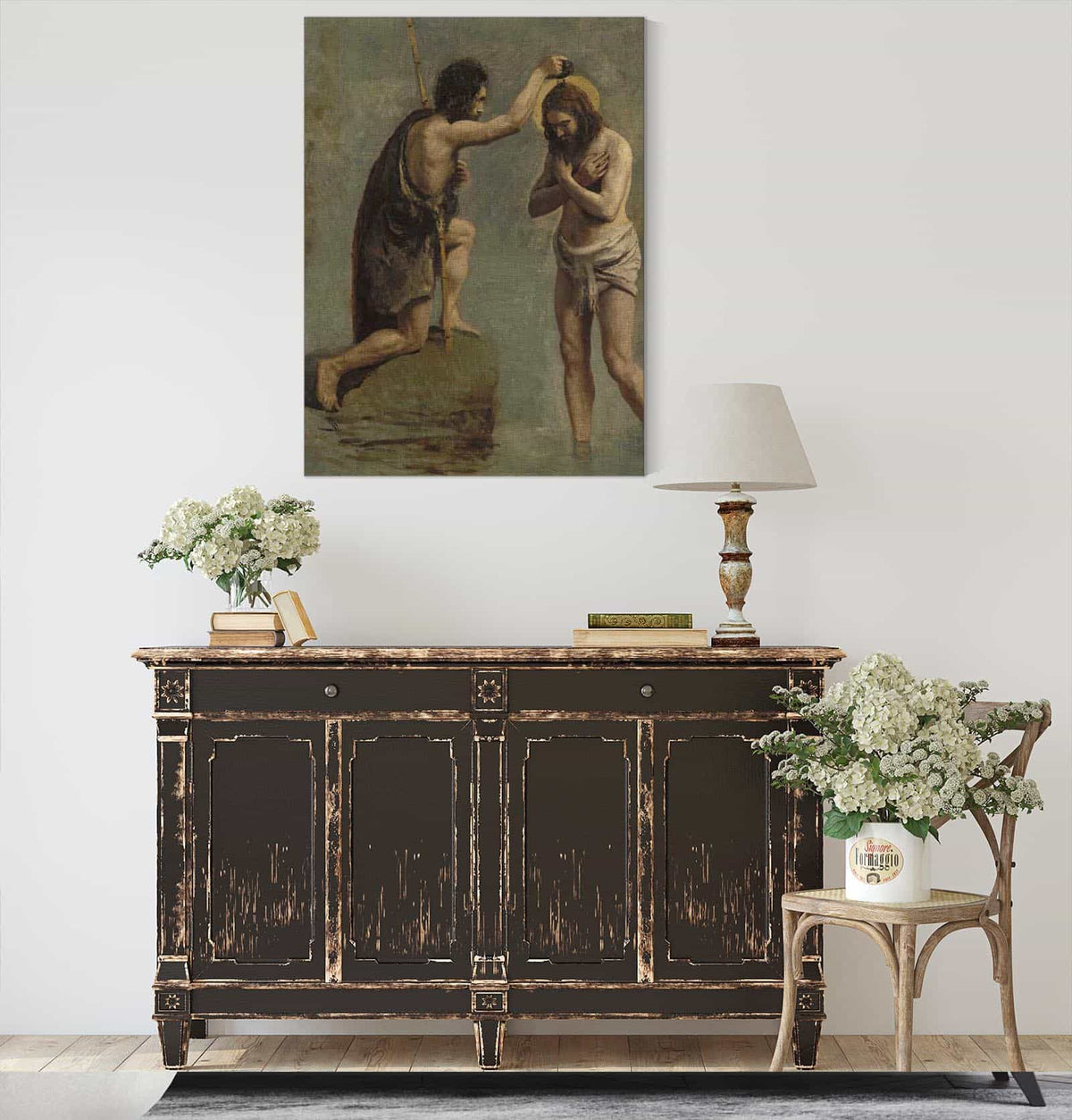 Jesus Et Saint Jean Etude Pour Le Bapteme Du Christ by Jean Baptiste Camille Corot