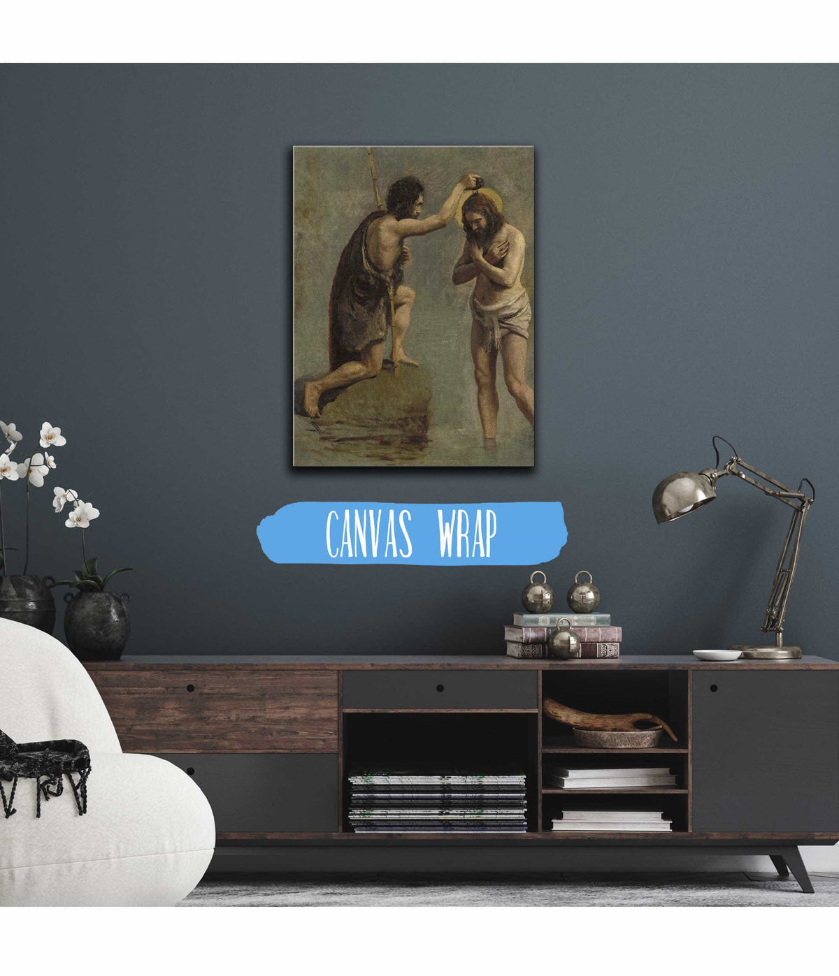 Jesus Et Saint Jean Etude Pour Le Bapteme Du Christ by Jean Baptiste Camille Corot