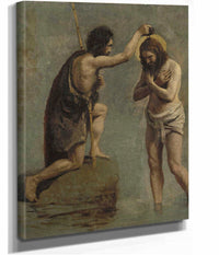 Jesus Et Saint Jean Etude Pour Le Bapteme Du Christ by Jean Baptiste Camille Corot