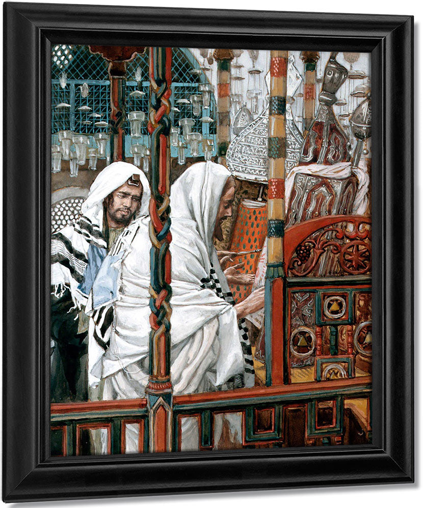 Jesus Teaching In The Synagogue By Ja Print Canvas Art Framed