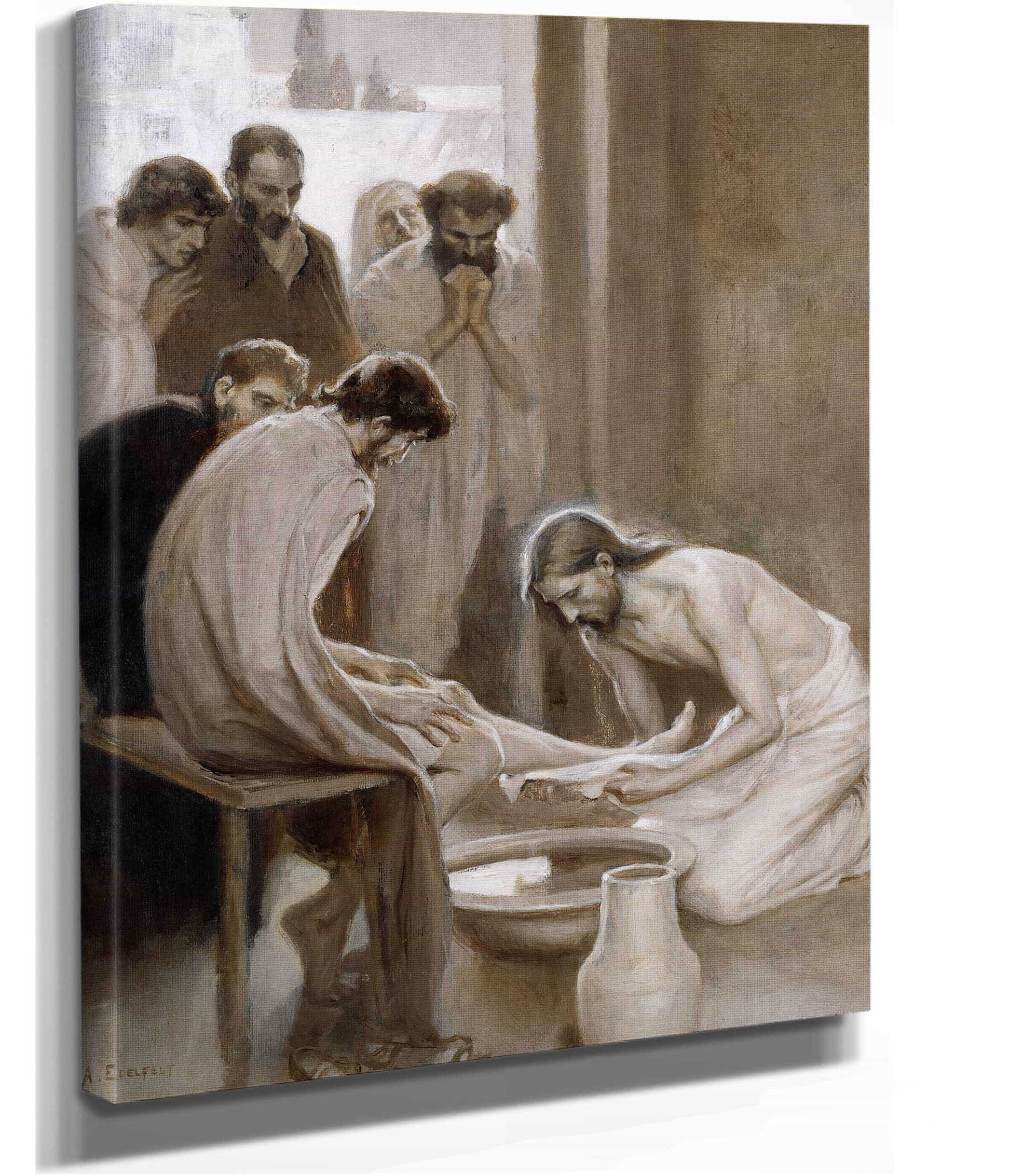 Jesus Washing The Feet Of His Disciples by Albert Edelfelt