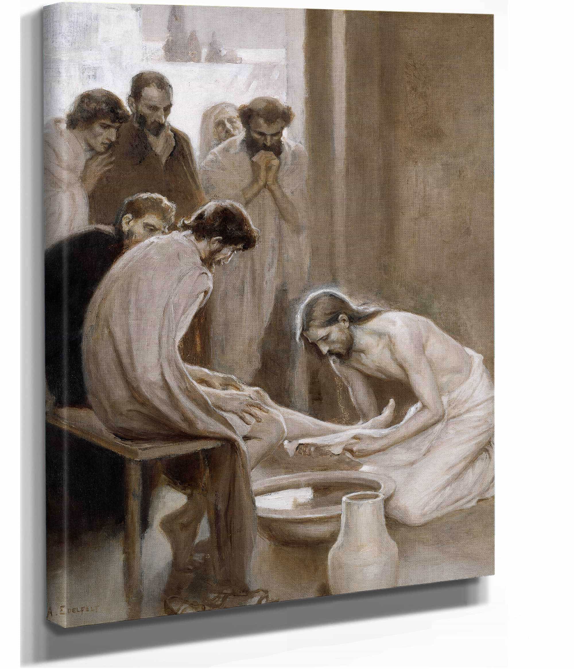 Jesus Washing The Feet Of His Disciples by Albert Edelfelt
