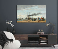 Jetty And Wharf At Trouville by Eugene Boudin