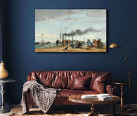 Jetty And Wharf At Trouville by Eugene Boudin