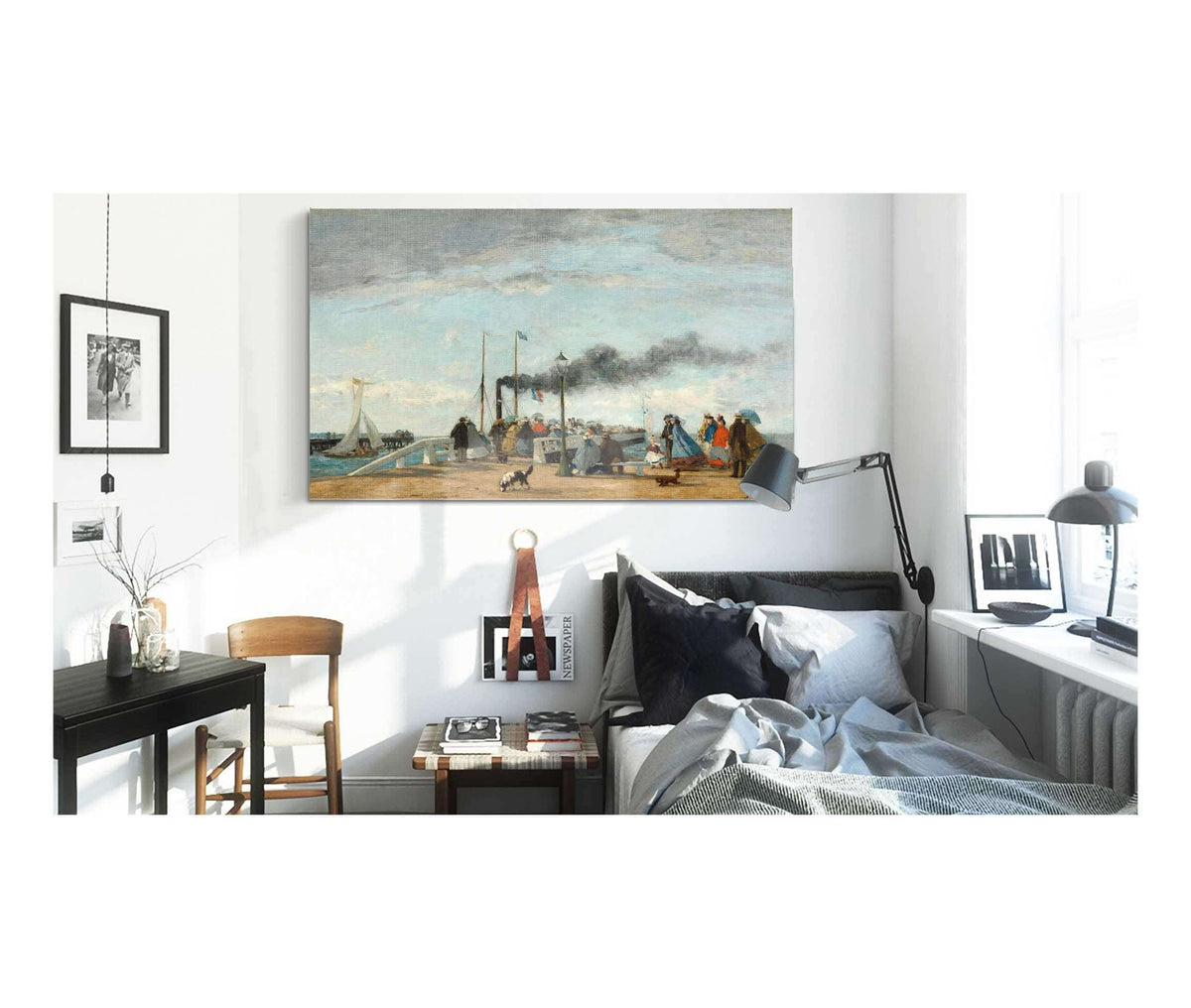 Jetty And Wharf At Trouville by Eugene Boudin