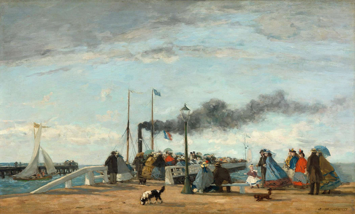 Jetty And Wharf At Trouville by Eugene Boudin