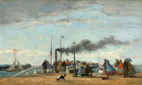 Jetty And Wharf At Trouville by Eugene Boudin