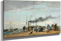 Jetty And Wharf At Trouville by Eugene Boudin