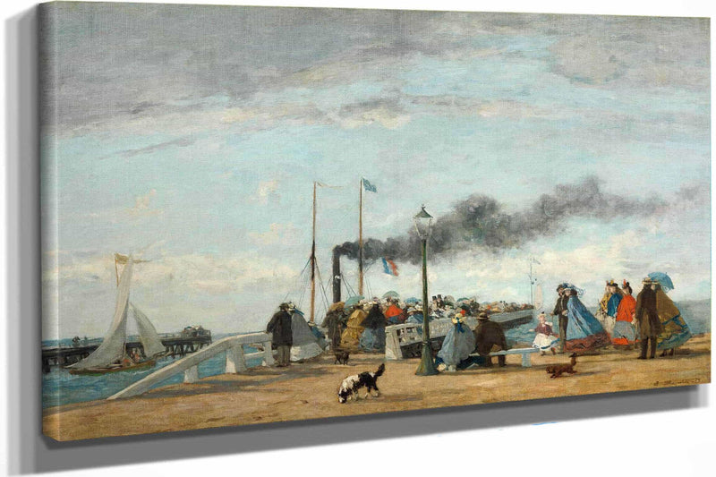 Jetty And Wharf At Trouville by Eugene Boudin