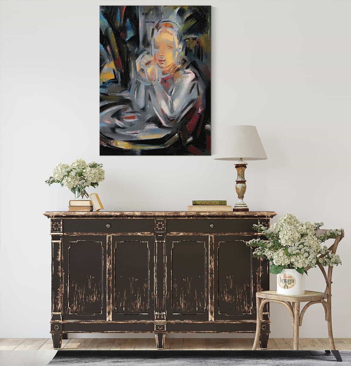 Jeune Assis A Table Face A Une Tasse by Maria Blanchard