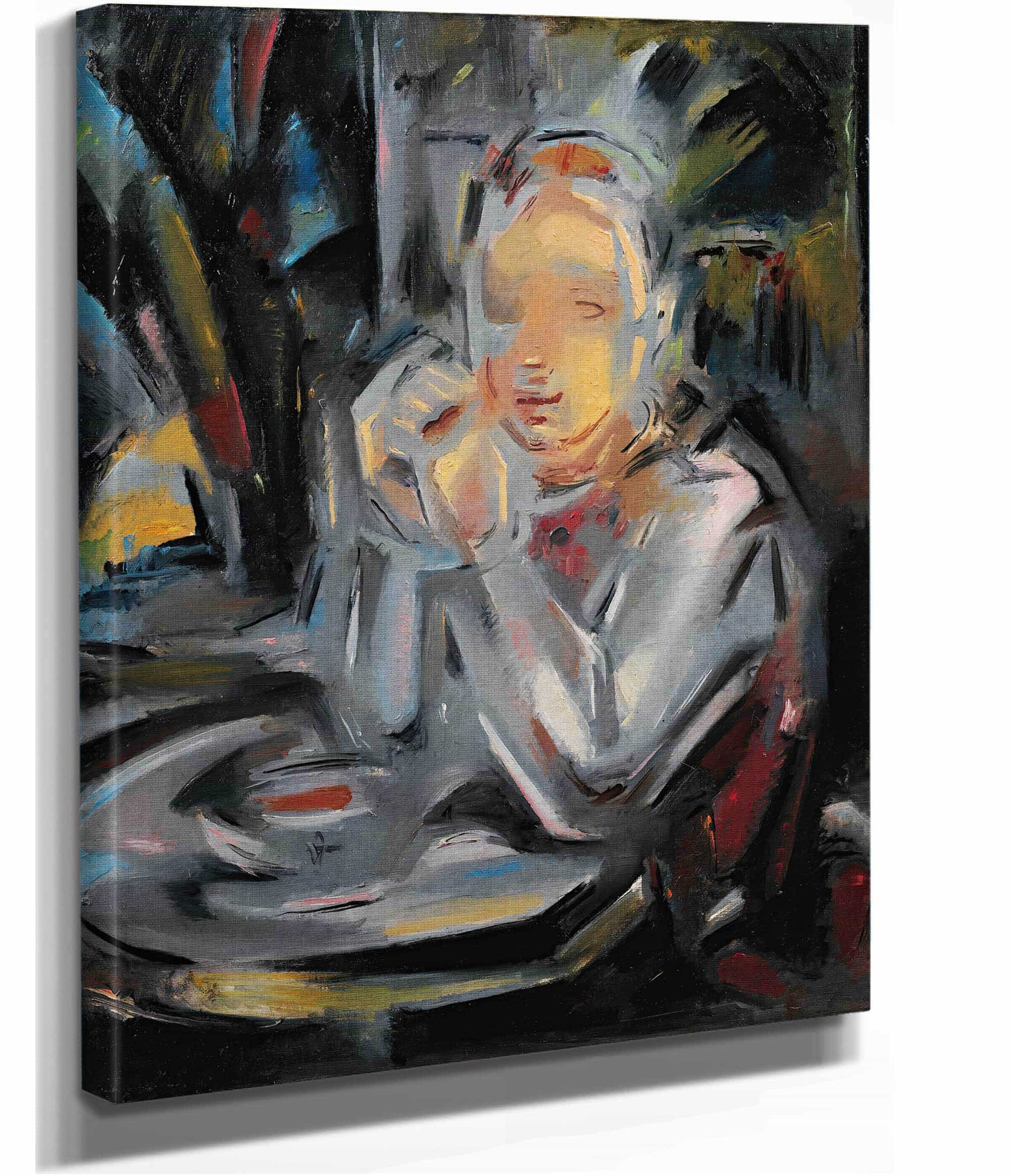Jeune Assis A Table Face A Une Tasse by Maria Blanchard