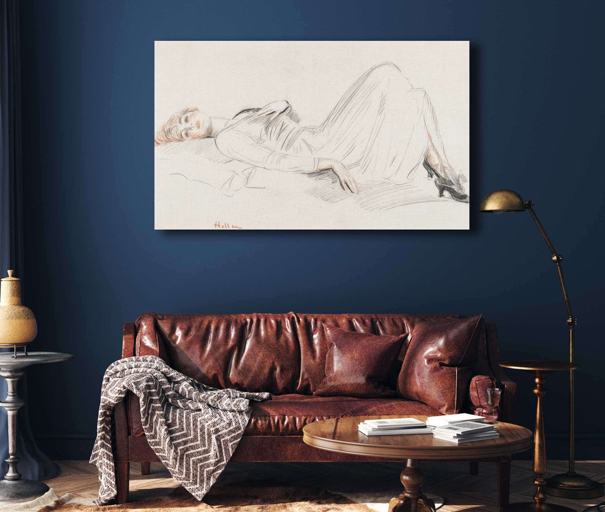 Jeune Femme Allongee by Paul Cesar Helleu