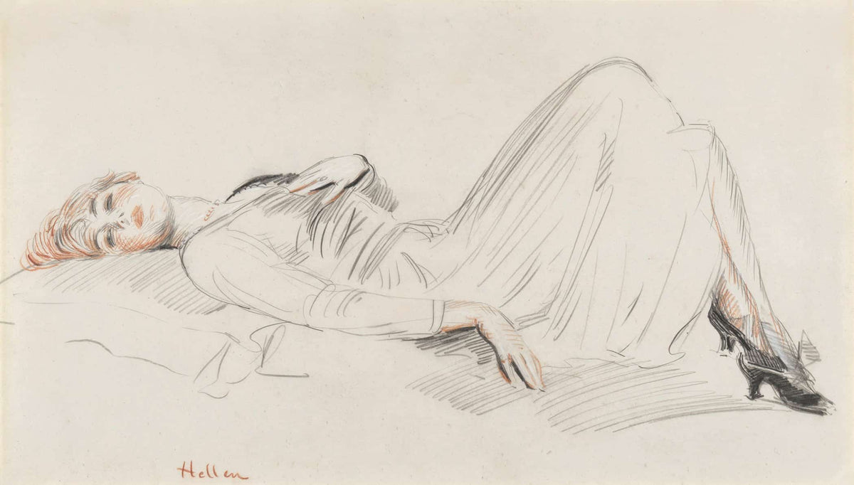 Jeune Femme Allongee by Paul Cesar Helleu
