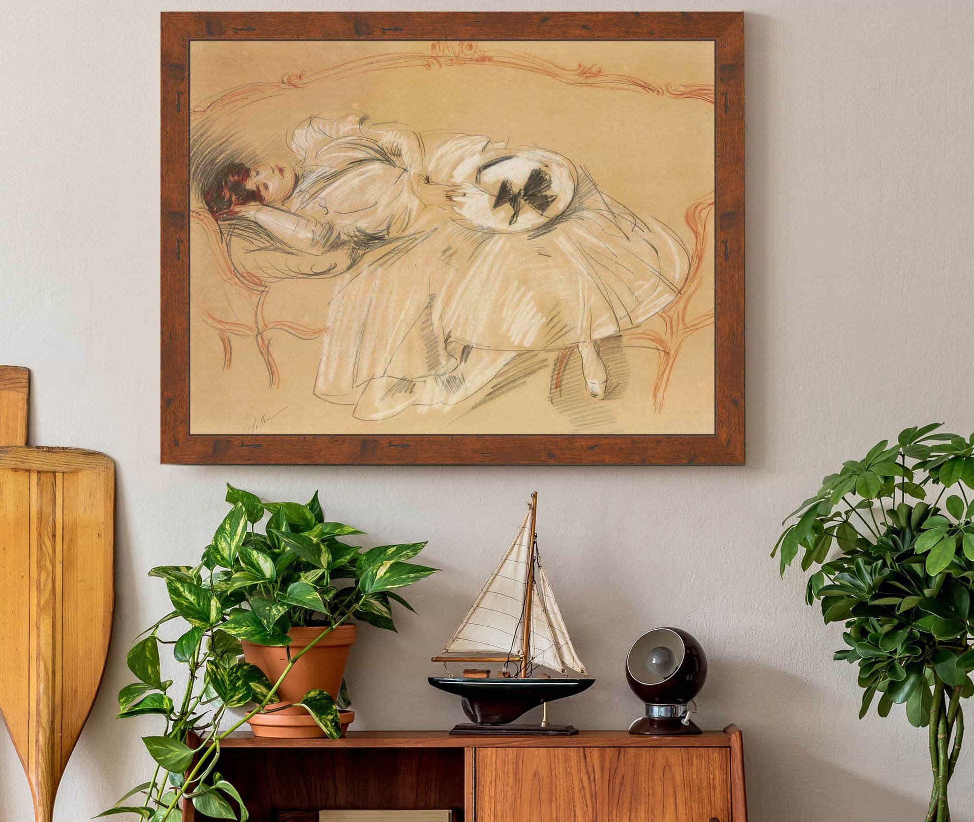 Jeune Femme Au Divan by Paul Cesar Helleu