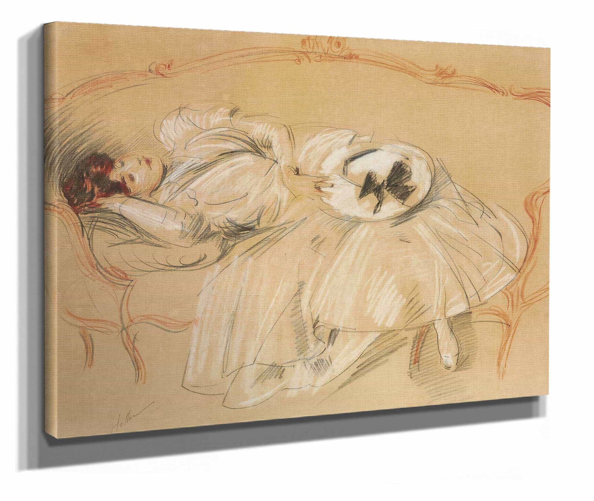 Jeune Femme Au Divan by Paul Cesar Helleu
