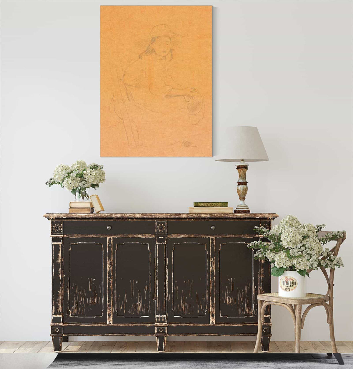 Jeune Fille Assis Sur Une Echelle by Berthe Morisot