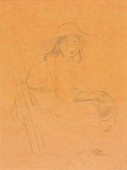 Jeune Fille Assis Sur Une Echelle by Berthe Morisot