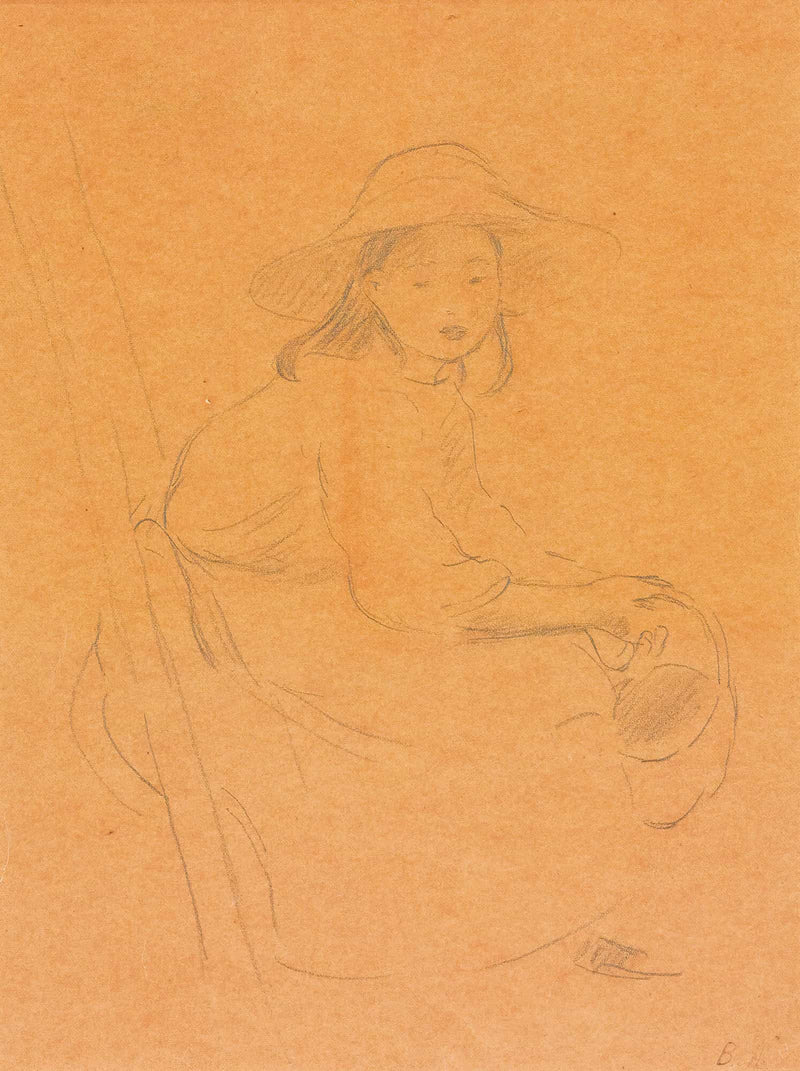 Jeune Fille Assis Sur Une Echelle by Berthe Morisot