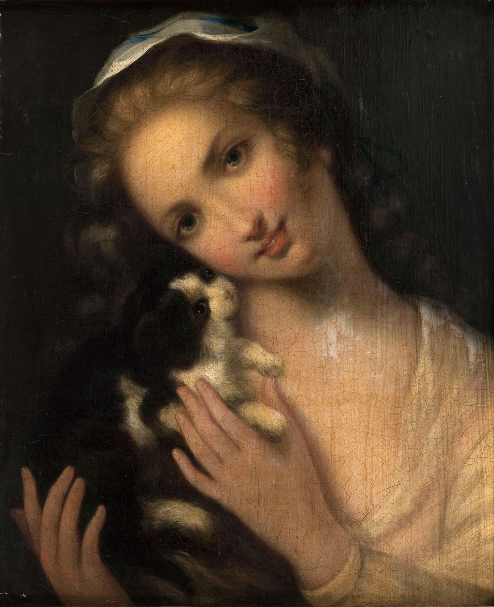 Jeune Fille Au Chat by Jean Baptiste Greuze