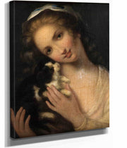 Jeune Fille Au Chat by Jean Baptiste Greuze