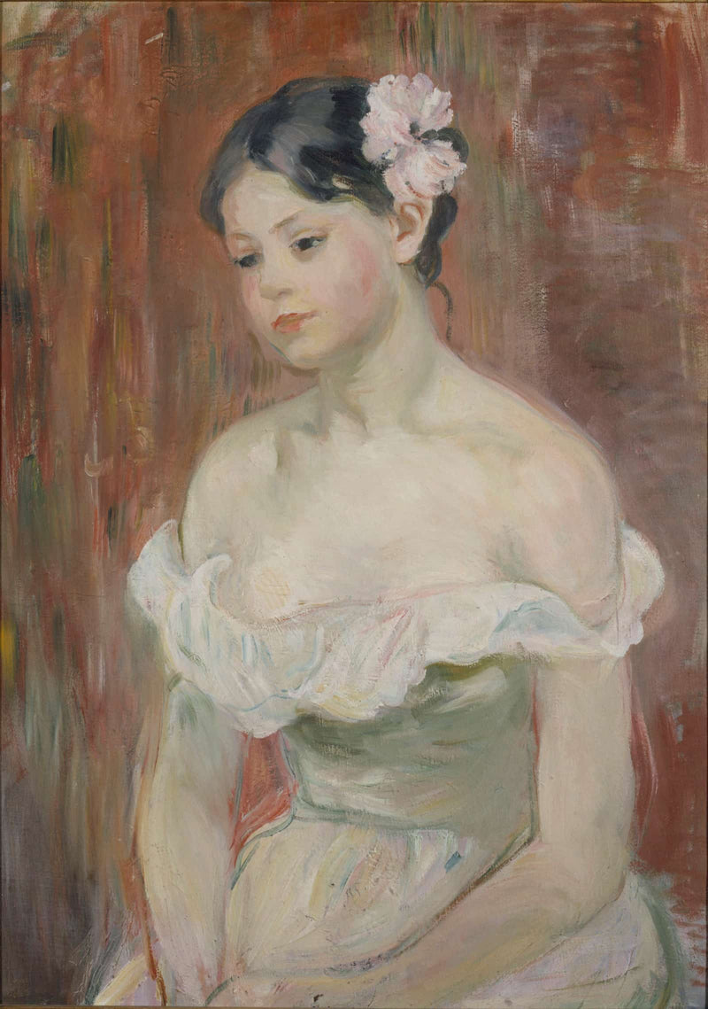 Jeune Fille Au Decollete La Fleur Aux Cheveux by Berthe Morisot