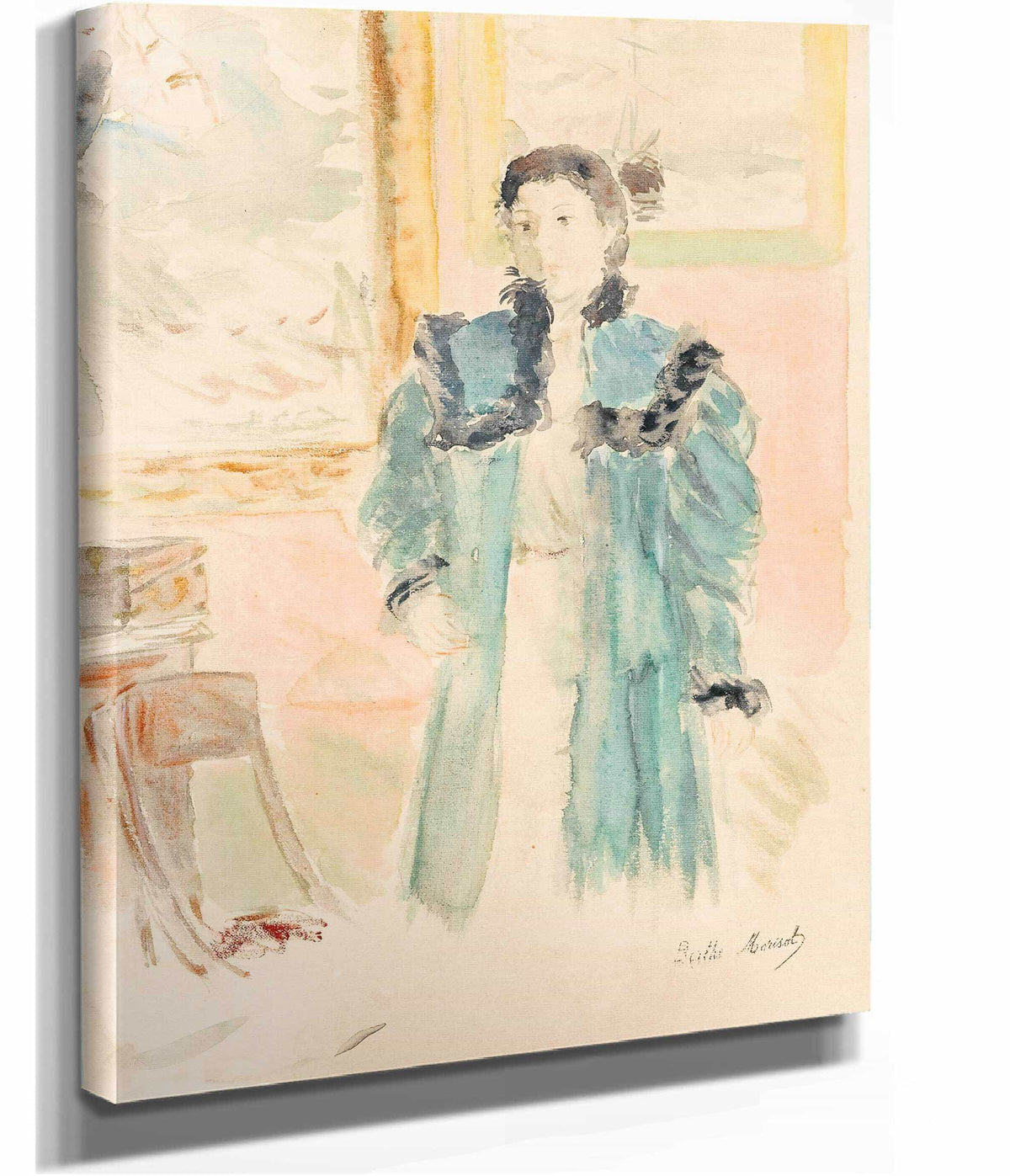 Jeune Fille Au Manteau Vert Marthe by Berthe Morisot