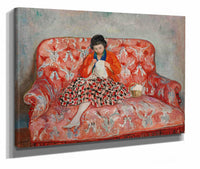 Jeune Fille Cousant Sur Un Canape by Henri Lebasque