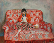 Jeune Fille Cousant Sur Un Canape by Henri Lebasque
